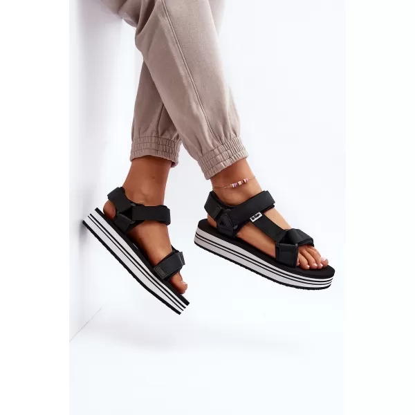  Dámske sandále LEE COOPER LCW-24-05-2753L BLACK/WHITE 