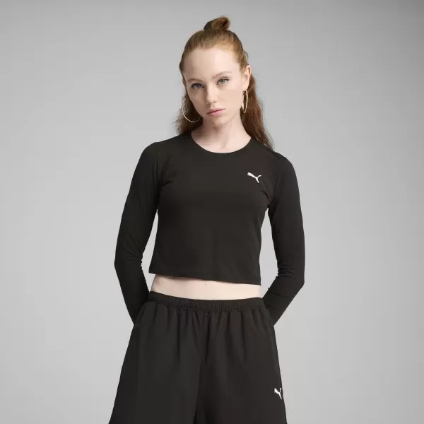  Dámske tričko PUMA WARDROBE ESS BABY TEE 629761-01 PUMA ČIERNA 