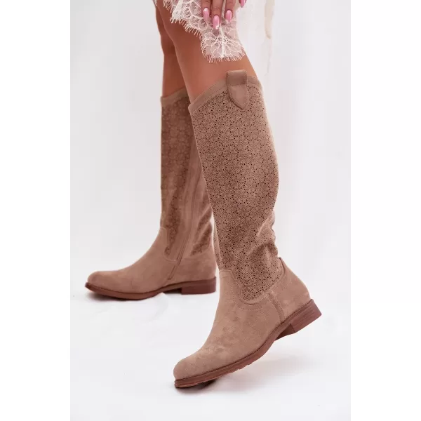  Dámske čižmy S.BARSKI HY61-8022 BEIGE 