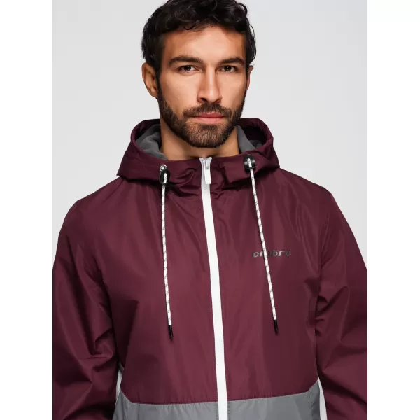  Pánska bunda OMBRE OM-JANP-0242 BURGUNDY-GRAY 