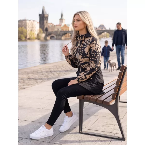  Dámska bunda KIXMI ZIANA ČIERNA/BÉŽOVÁ 