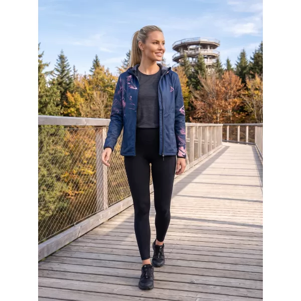  Dámska softshellová bunda premium ALTISPORT VOJ/ALW064JACK01 MODRORUŽOVÁ 