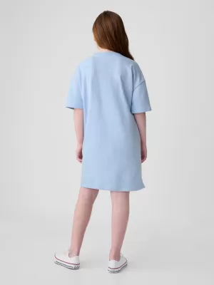 Detské šaty GAP LOGO DRESS 410062-00 BICOASTAL BLUE
