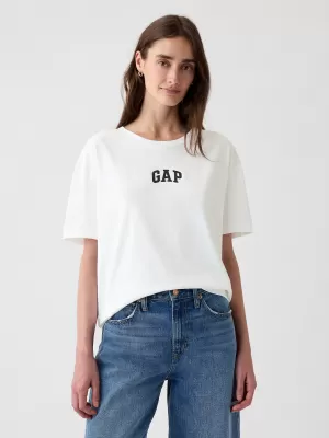 Dámske tričko GAP LOGO EASY BOYFRIEND TEE 407990-03 OPTIC WHITE