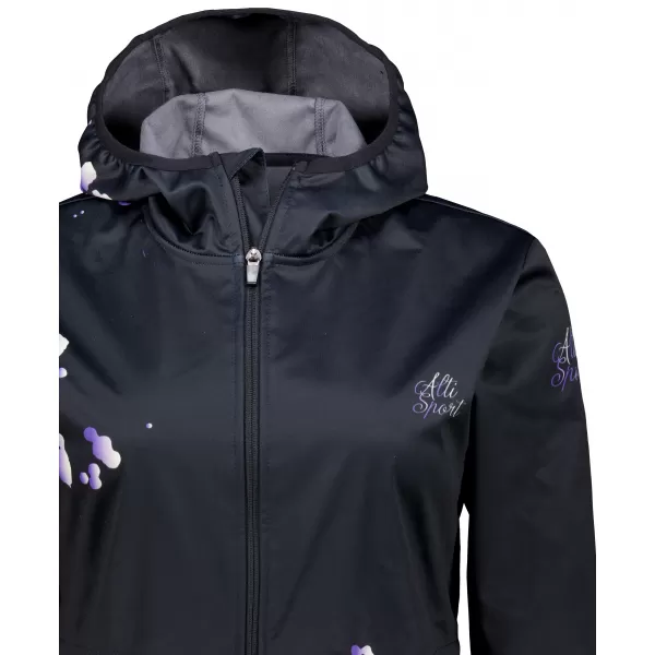  Dámska softshellová bunda premium ALTISPORT VOJ/ALW077JACK01 ČIERNA/FIALOVÁ 