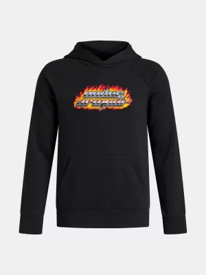 Chlapčenská mikina UNDER ARMOUR UA RIVAL FLC FLAMIN WDMRK HD 6003781-001 ČIERNA