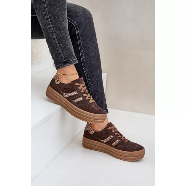  Dámske topánky ZAZOO N1176 BROWN/BEIGE 