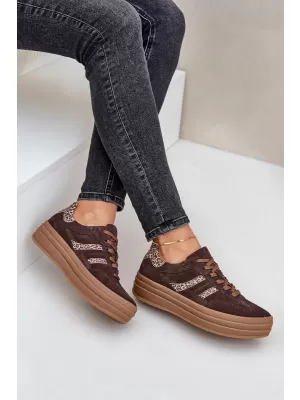 Dámske topánky ZAZOO N1176 BROWN/BEIGE