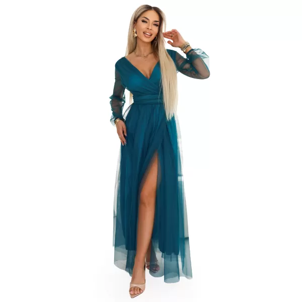  Dámske šaty NUMOCO 664-2 FĽAŠKOVO ZELENÁ 