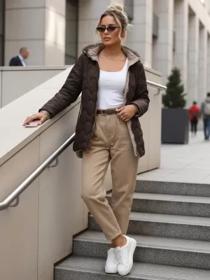 Dámska bunda DSTREET TY5623 HNEDÁ