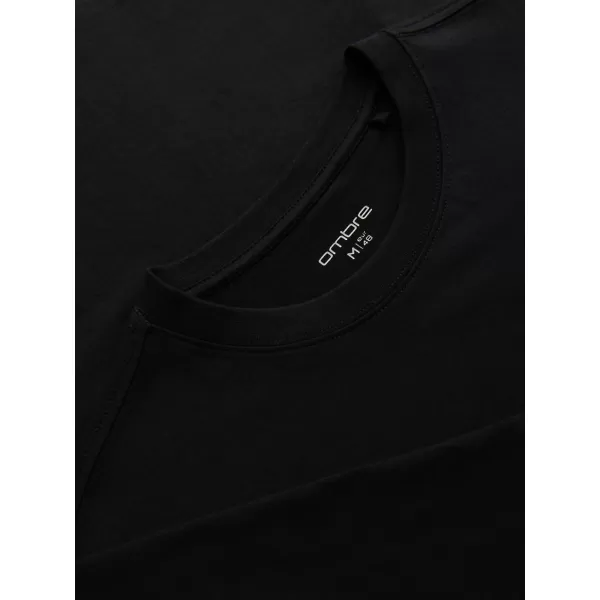  Pánske tričko OMBRE OM-LSPT-0136 BLACK 