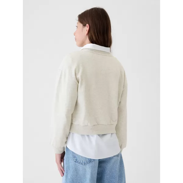  Detská mikina GAP LOGO FRENCH TERRY CREW SWEATSHIRT 499111-00 LIGHT HEATHER GREY 