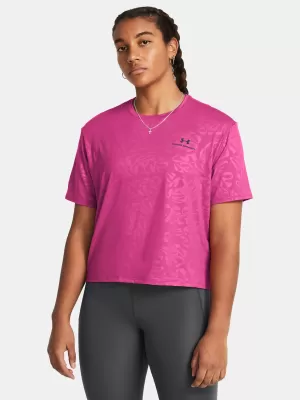 Dámske tričko UNDER ARMOUR VANISH ENERGY EMBOSS CROP SS 1383640-686 RUŽOVÁ