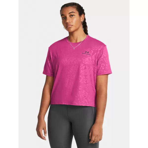  Dámske tričko UNDER ARMOUR VANISH ENERGY EMBOSS CROP SS 1383640-686 RUŽOVÁ 