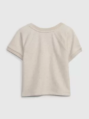 Detské tričko GAP LOGO TEE 712898-00 OATMEAL HEATHER
