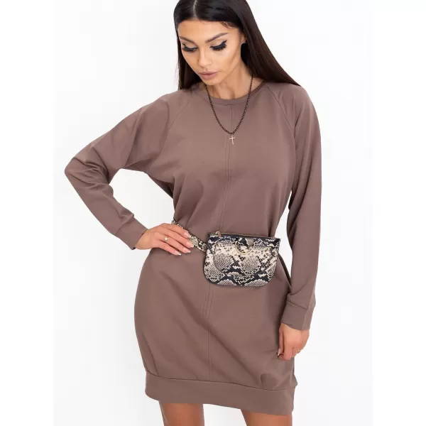  Dámske šaty BASIC FEEL GOOD RV-TU-5184.93P BROWN 