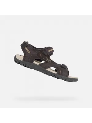 Pánske sandále GEOX UOMO SANDAL STRADA G003039 TMAVO HNEDÁ