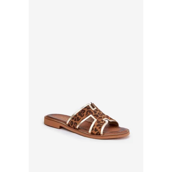  Dámske šľapky ZAZOO 40383 BROWN 