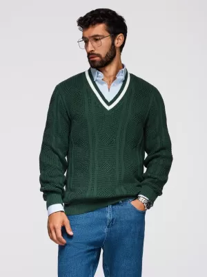 Pánsky sveter OMBRE OM-SWSW-0151 ZELENÁ