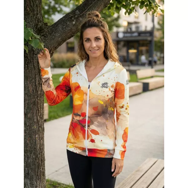  Dámska mikina na zips premium ALTISPORT VOJ/ALW127MI02 ORANŽOVÁ 