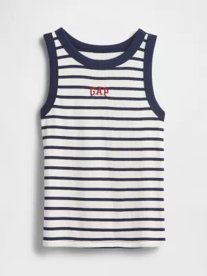 Detské tielko GAP LOGO TANK 771346-00 WHITE NAVY STRIPE
