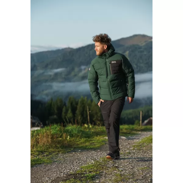  Pánska zimná bunda NORDBLANC BRAMBLE NBWJM8258 TMAVO ZELENÁ 
