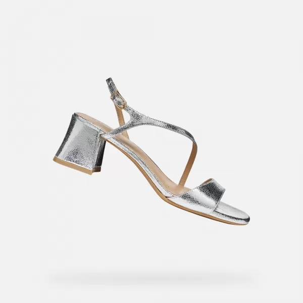  Dámske sandále GEOX NEW ERAKLIA 50 T01 G012949 STRIEBORNÁ 