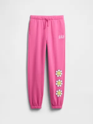 Detské tepláky GAP LOGO SWEATPANTS 797784-04 HAPPY PINK