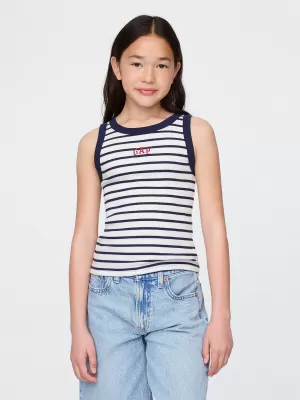 Detské tielko GAP LOGO TANK 771346-00 WHITE NAVY STRIPE