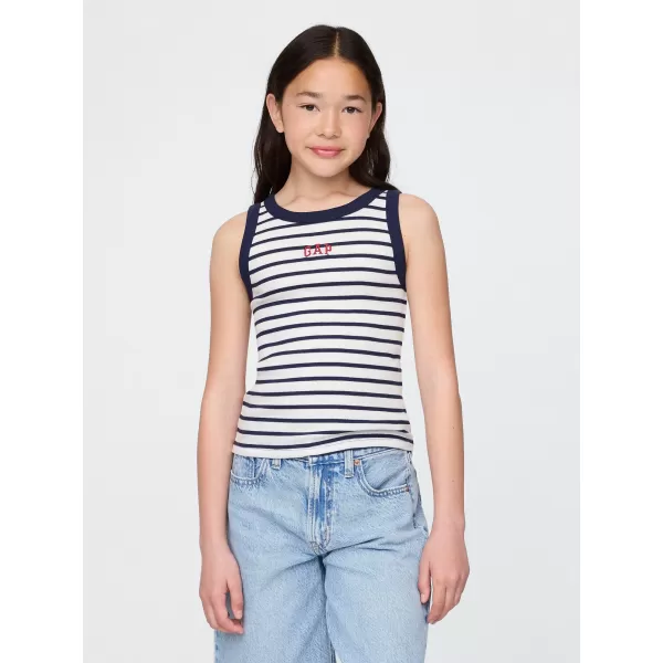  Detské tielko GAP LOGO TANK 771346-00 WHITE NAVY STRIPE 