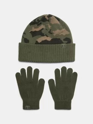 Sada pre chlapcov UNDER ARMOUR B BEANIE/GLOVE COMBO 1386641-390 ZELENÁ