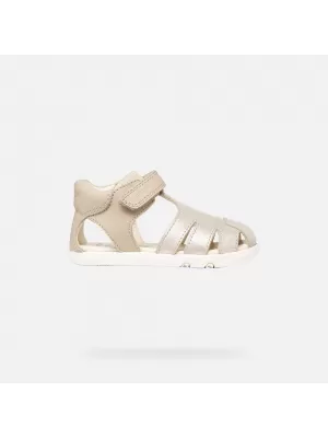 Dievčenské sandále GEOX SANDAL STEPPIEUP B656QA0CR85C5000 BÉŽOVÁ