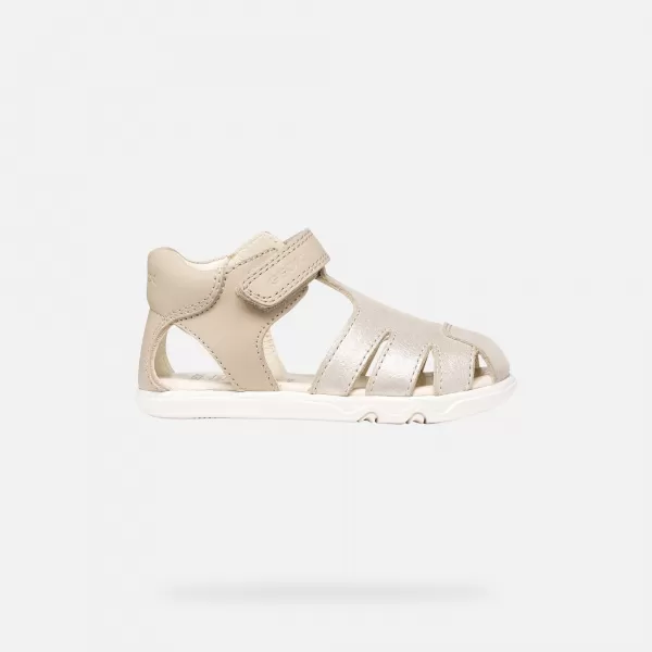  Dievčenské sandále GEOX SANDAL STEPPIEUP B656QA0CR85C5000 BÉŽOVÁ 