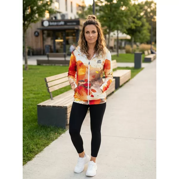  Dámska mikina na zips premium ALTISPORT VOJ/ALW127MI02 ORANŽOVÁ 