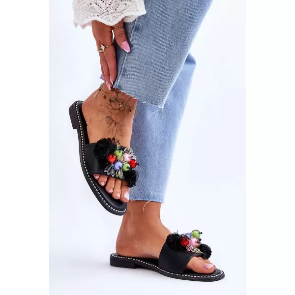  Dámske šľapky S.BARSKI KV-2775-47 BLACK 