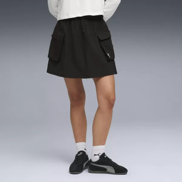  Dámska sukňa PUMA WARDROBE ESS WV CARGO SKIRT 634584_01 PUMA BLACK 