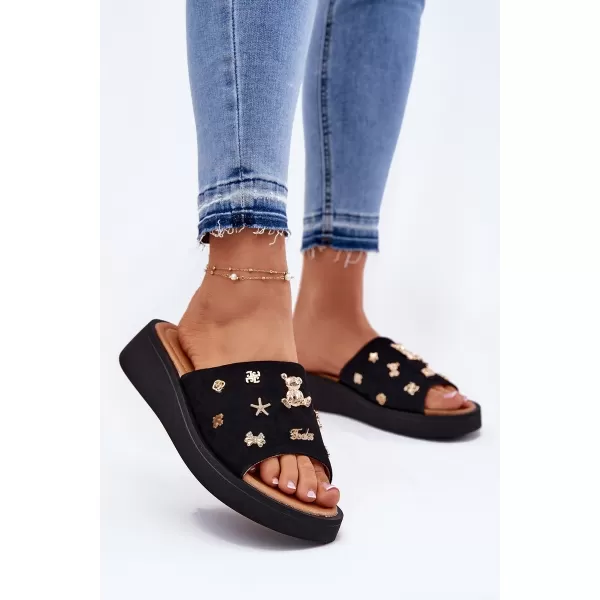  Dámske šľapky VINCEZA 66741 BLACK 