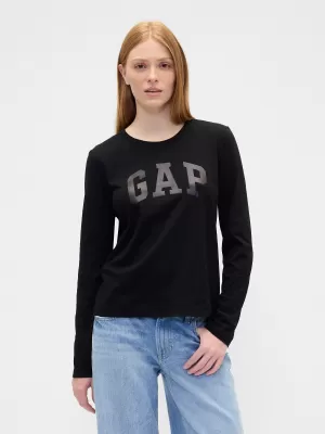 Dámske tričko GAP CREW LONGSLEEVE TEE 846968-02 BLACK