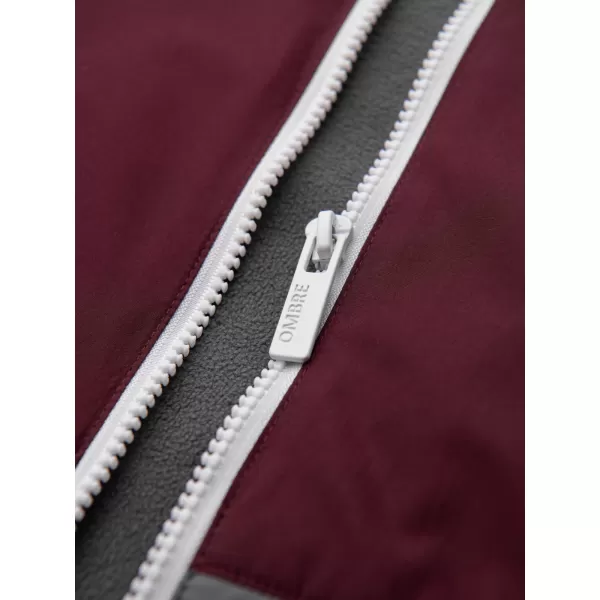 Pánska bunda OMBRE OM-JANP-0242 BURGUNDY-GRAY 