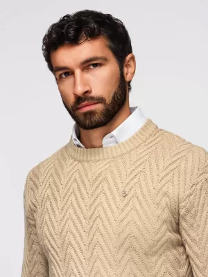 Pánsky sveter OMBRE OM-SWSW-0147 PIESKU