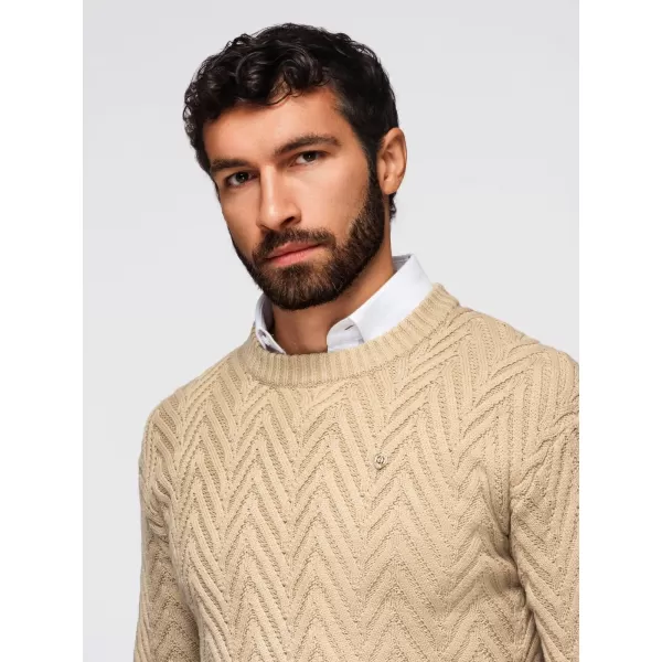  Pánsky sveter OMBRE OM-SWSW-0147 PIESKU 