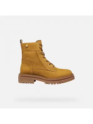 Dámske členkové čižmy GEOX IRIDEA G009240 JANTÁROVÁ