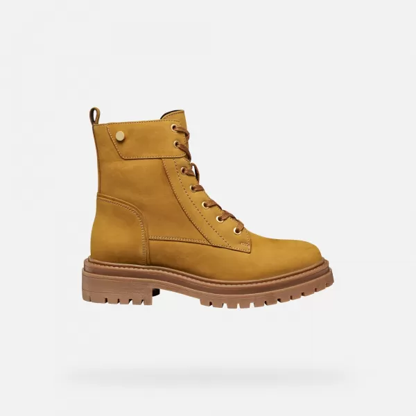  Dámske členkové čižmy GEOX IRIDEA G009240 JANTÁROVÁ 