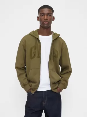 Pánska mikina GAP LOGO HOODIE ZIP 715005-48 DARK OLIVE