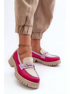 Dámske mokasíny ZAZOO 3475 BEIGE/FUSCHIA/LILA
