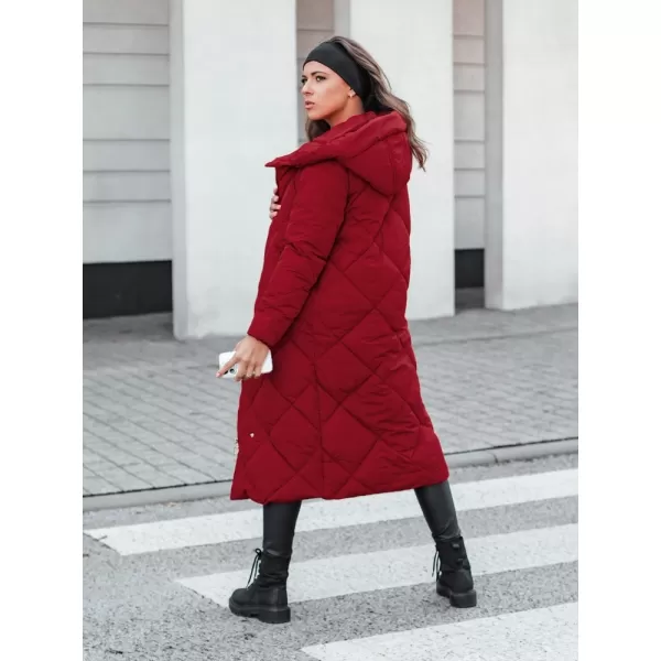  Dámsky kabát DSTREET TY5479 BORDOVÁ 