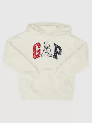 Detská mikina GAP LOGO PULLOVER HOODIE 781865-00 NEW OFF WHITE