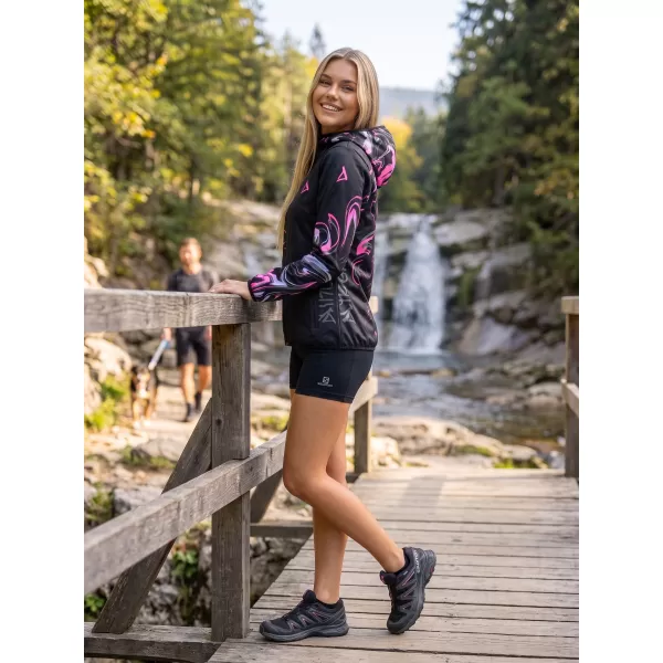  Dámska softshellová bunda premium ALTISPORT VOJ/ALW064JACK01 ČIERNORUŽOVÁ 