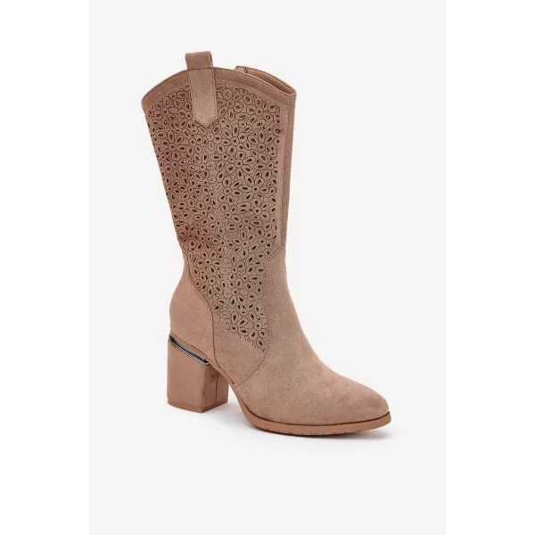  Dámske čižmy S.BARSKI HY51-238 BEIGE 