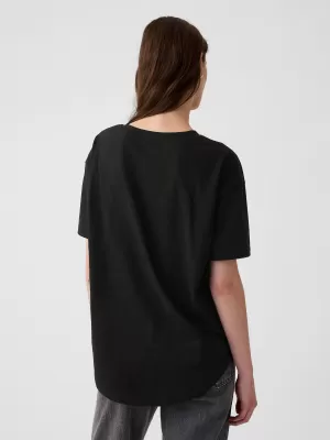 Dámske tričko GAP LOGO EASY BOYFRIEND TEE 407990-01 BLACK